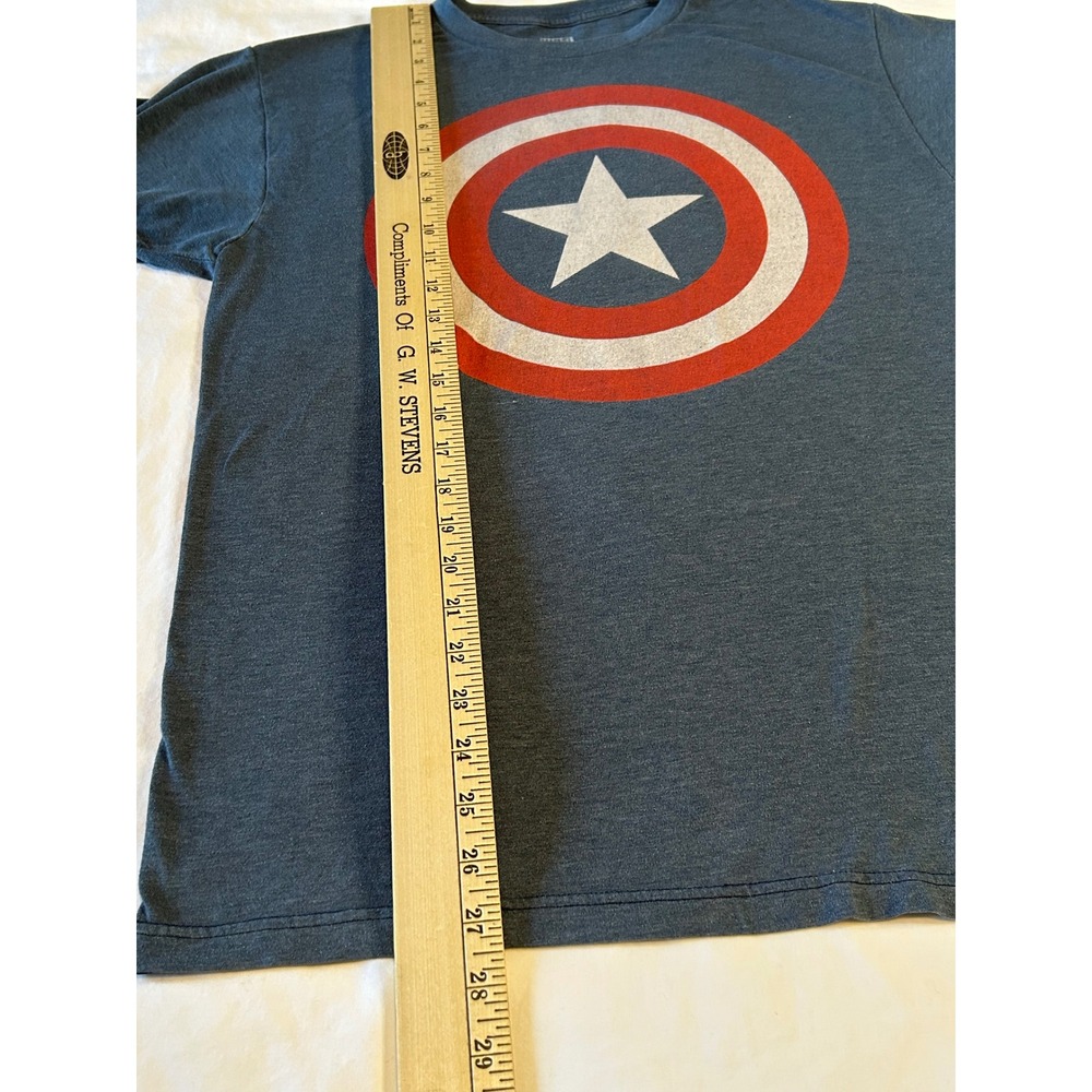 Marvel Comics Mens Captain America Shield Graphic T-Shirt Blue Size M - Picture 5 of 6
